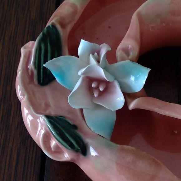 S/3 Vintage Ucagco Ceramics Japan Porcelain bud vase centerpiece/candleholders - Picture 6 of 15